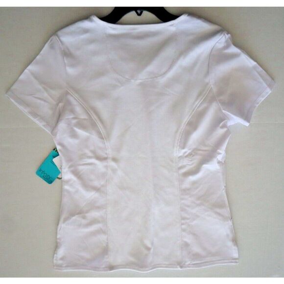 Cherokee Infinity 2625A Women's Sz Medium White Mock Wrap Scrub Top - Picture 2 of 7